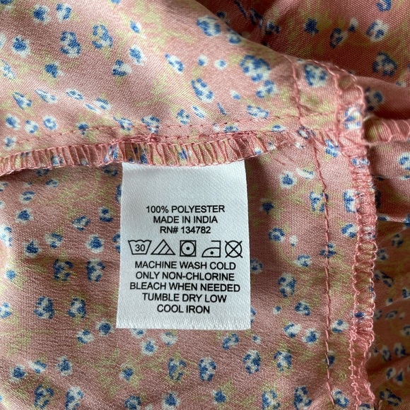 Sugar & Salt Peach Floral Pink Mini Dress, Size S - Picture 5 of 7